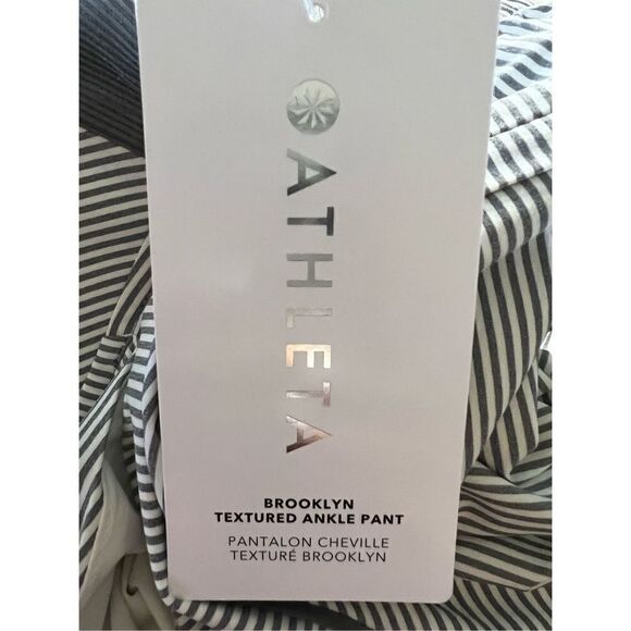 Athleta Women's Brooklyn Textured Pull On Striped Ankle Pants Size 10 NWT - Picture 7 of 8